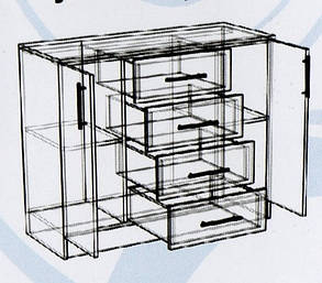 Комод 4+2 Класика ДСП 900х1100х440мм Абсолют, фото 2