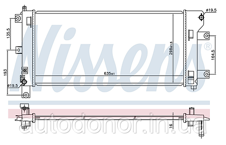 Радіатор охолодження +AC KOYORAD Nissan Leaf AZE0 (13-17) 21410-3NF0A, фото 3