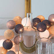 Тайська гірлянда "Sand grey" (35 кульок) петля, фото 5