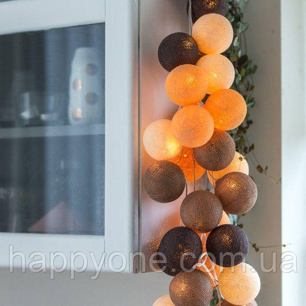 Тайська LED-гірлянда "Clay" (10 кульок) на батарейках, фото 1