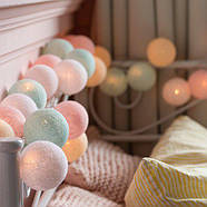 Тайська LED-гірлянда "Pastel" (10 кульок) на батарейках, фото 3