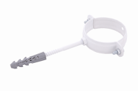 Тримач труби Д=100мм металевий Profil, дл.=160мм, колір білий