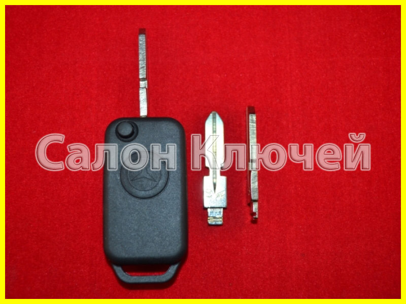 Ключ Mercedes 124 W210 выкидной корпус 1 кнопка Лезвие HU39 (ORIGINAL) - фото 1 - id-p443582