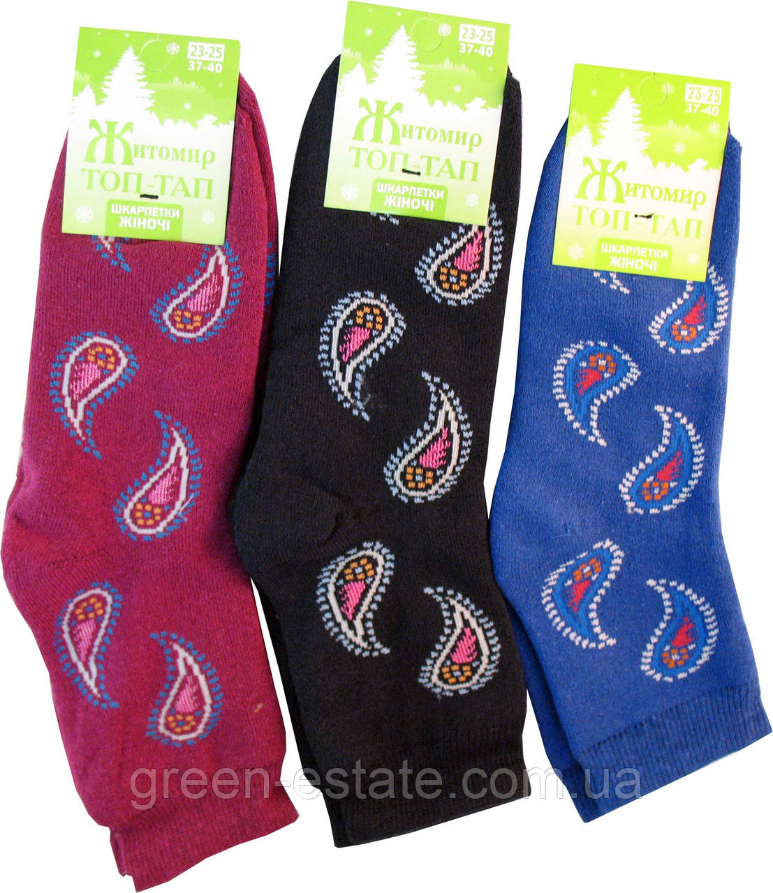 Шкарпетки жіночі махрові Крапля асорті 23-25 р. (37-40)