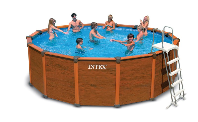 Каркасний басейн з дерев'яними панелями Intex 54930