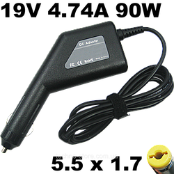 Блок живлення автомобільний Acer 19V 90W, 4.74 А, роз'єм 5.5/1.7 [прикурювач, 11В - 15В]