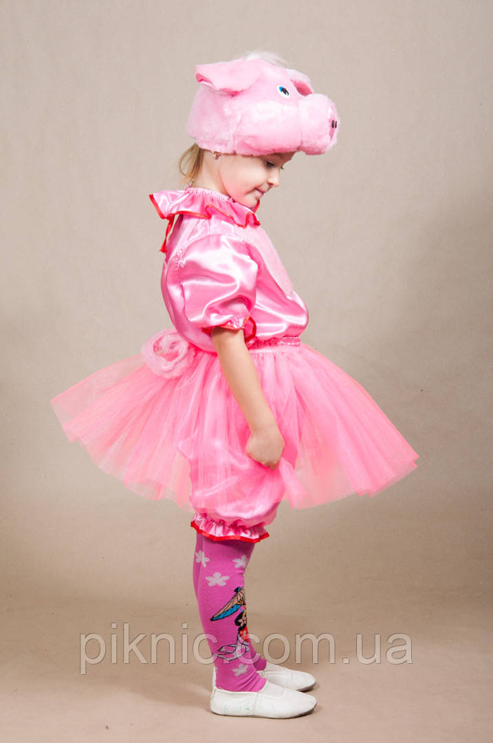 Детский костюм Хрюша для девочек 5,6,7,8 лет Карнавальный костюм Свинка Поросенок 340 - фото 2 - id-p803507706