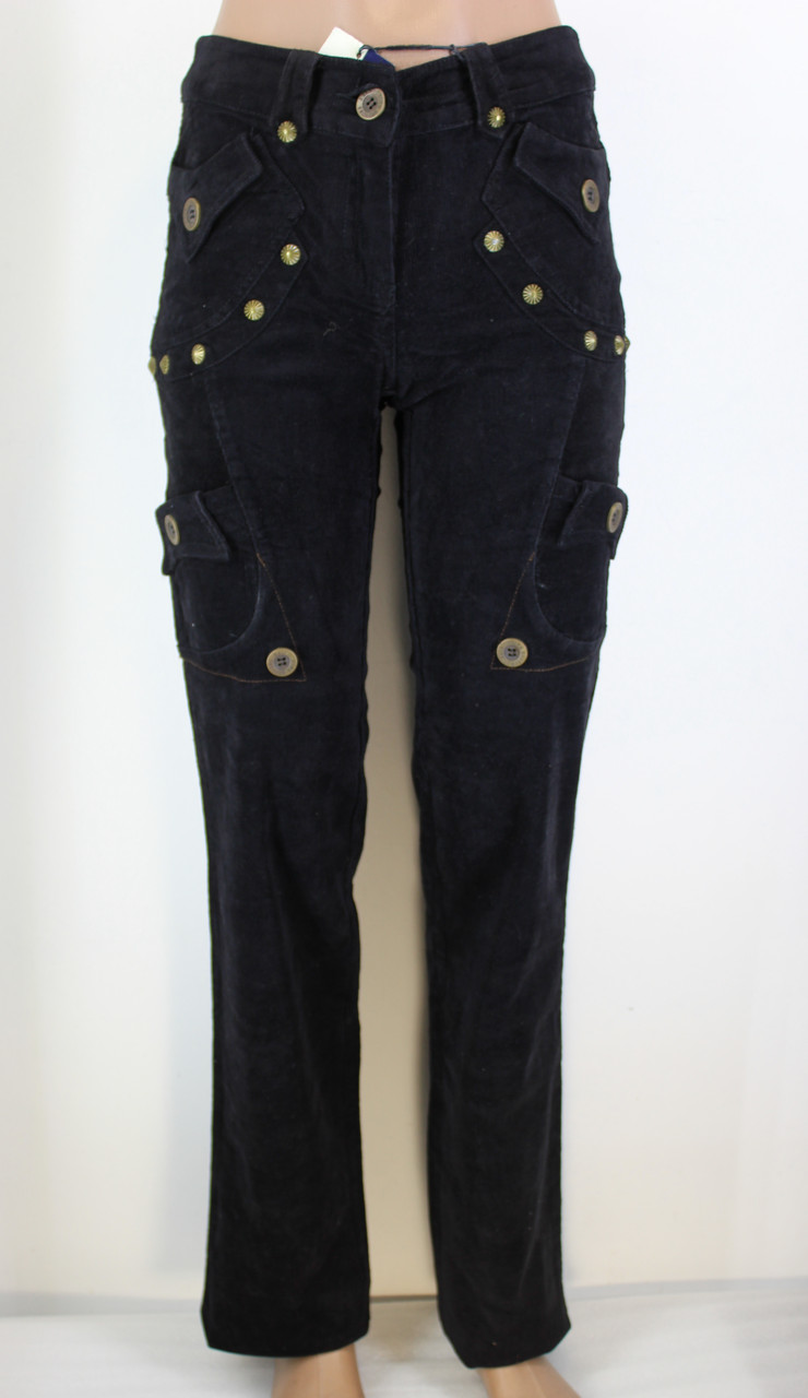 Джинси жіночі вельветові 191-623 чорні 25 (40)