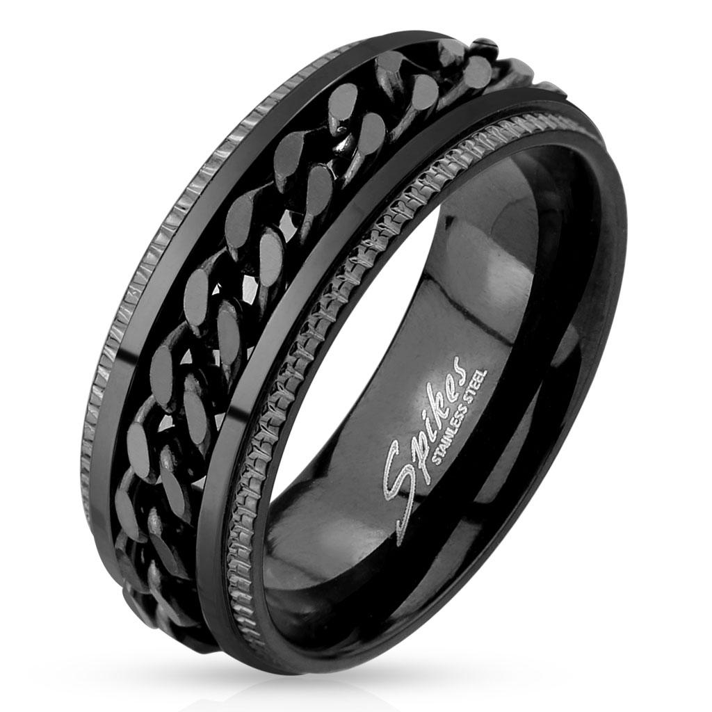 Кільце жіноче широке з ланцюжком по периметру Spikes R-M4397 р. 19, 20, 20.5, 21.5, 22, 23