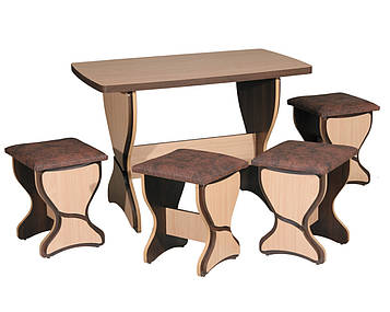 Стіл розкладний "КС-4" + 4 табурети "Т-3" (Компаніт)