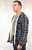 Куртка-сорочка чоловіча на хутряній підкладці — застібка-блискавка XL — 5XL, фото 4