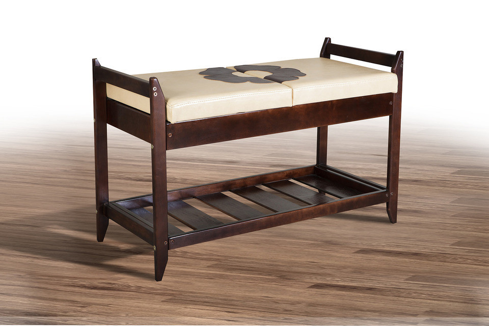 Лавка для взуття №4 з натурального дерева вільха Мікс Меблі, фото 1