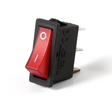 Вимикач з підсвічуванням прямокутний червоний, фото 1