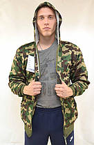 Куртка чоловіча камуфляжна на хутряній підкладці з капюшоном — застібка блискавка, фото 2