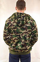 Куртка чоловіча камуфляжна на хутряній підкладці з капюшоном — застібка блискавка, фото 4