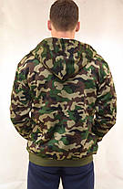 Куртка чоловіча камуфляжна на хутряній підкладці з капюшоном — застібка блискавка XL, фото 4