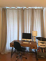 Льняные шторы, модель - с лежанием на полу