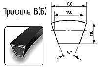 Ремень профиль B(Б) 1120 (Корея) супер качество