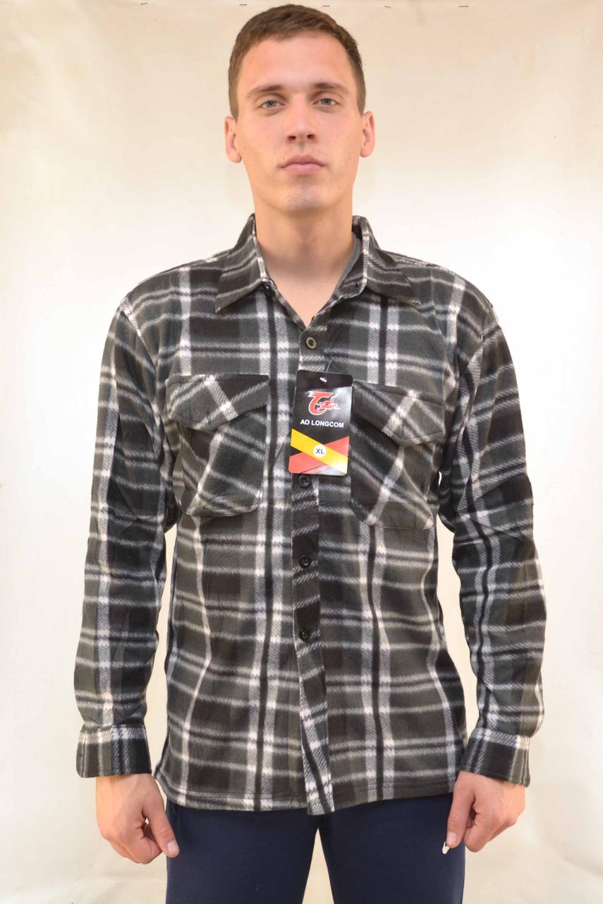 Сорочка чоловіча флісова картата XL — 5XL Сорочка зимова на байці Ao longcom