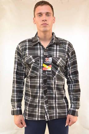 Сорочка чоловіча флісова картата XL — 5XL Сорочка зимова на байці Ao longcom, фото 1