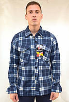 Сорочка чоловіча флісова картата XL — 5XL Сорочка зимова на байці Ao longcom, фото 5