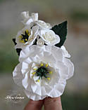 Шпилька/брош із квітами "Еустоми з трояндами"., фото 6