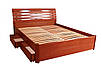 Ліжко Марія Люкс 160 х 200 см + 4 ящики (горіх світлий), фото 3