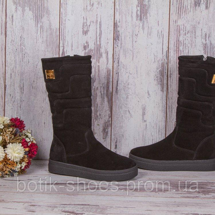 Зимові замшеві чоботи жіночі на платформі зручні повсякденні теплі комфорт модні стильні якісні чорні 36 розмір M.KraFVT 2285 2023