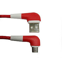 Шнур шт.USB А угловой -шт.micro USB угловой, прорезиненный, 1м