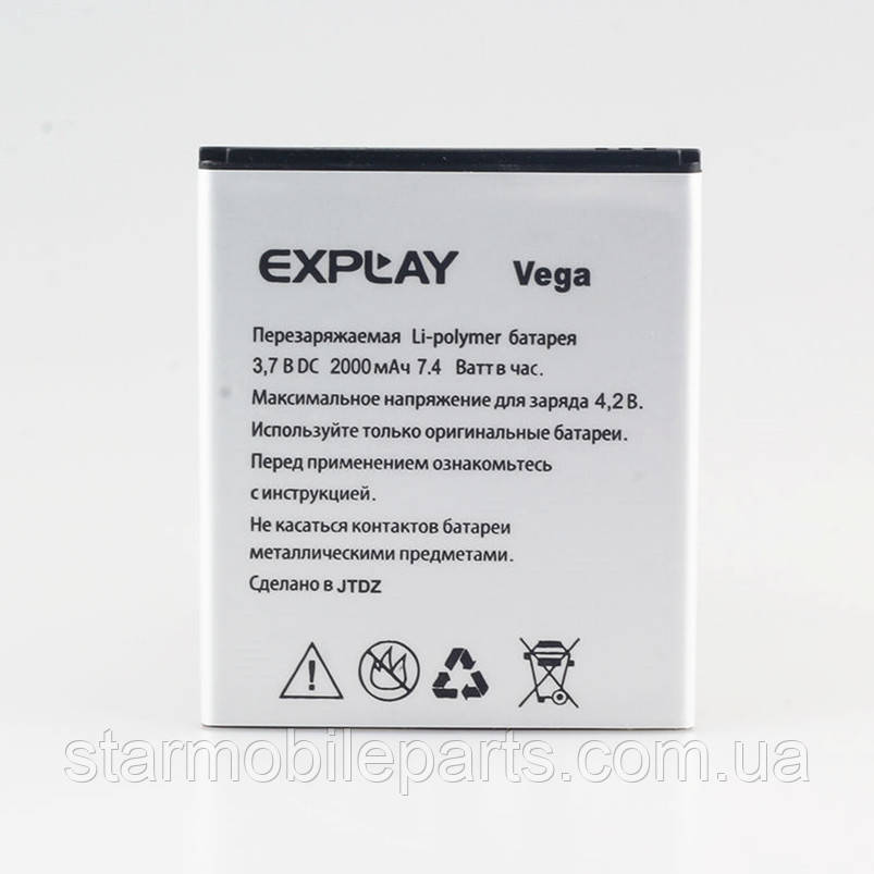 АКБ high COF Explay Vega, (Li-polymer 3.7 V 2000mAh)