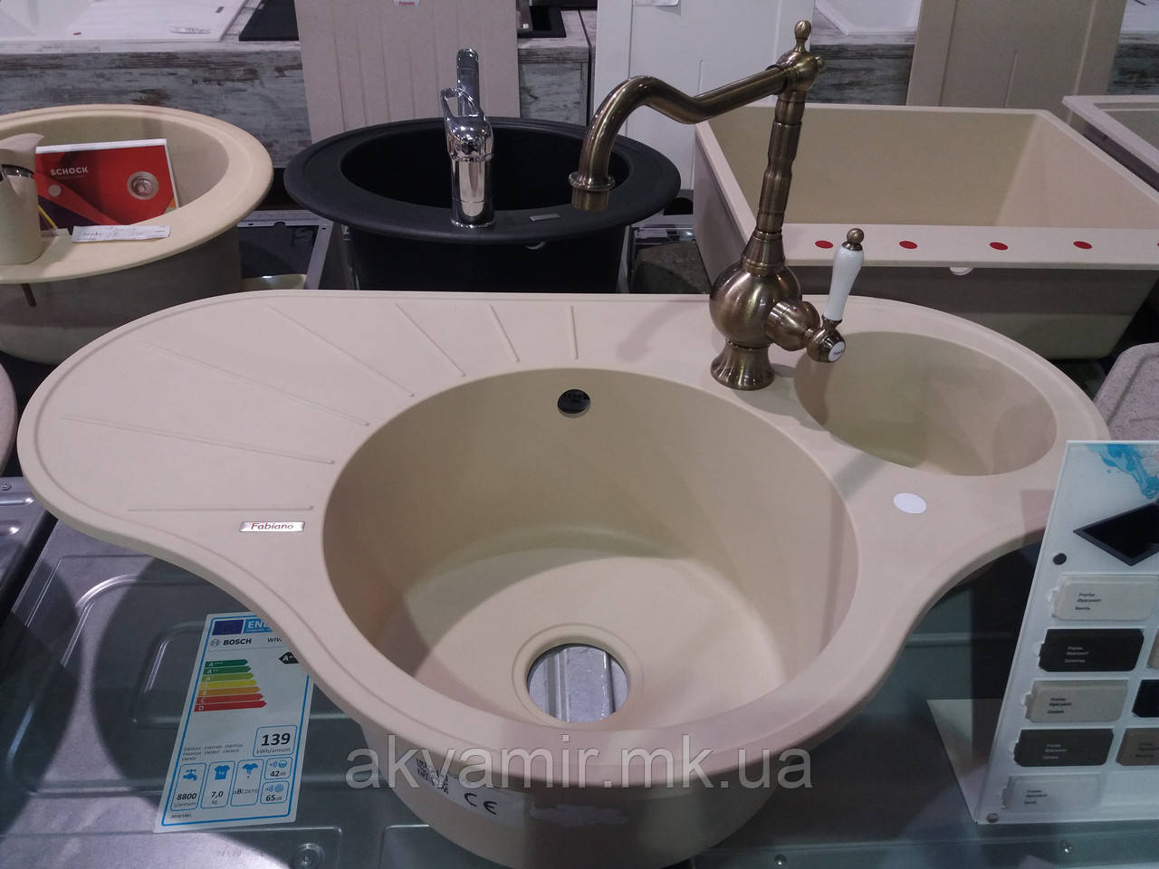 Мийка для кухні Fabiano ARC 94*58*15 Cream (кремовий), фото 1