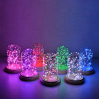 Новогодняя cветодиодная гирлянда проволка на батарейках LED 100 лампочек: длина 10м (4 цвета)