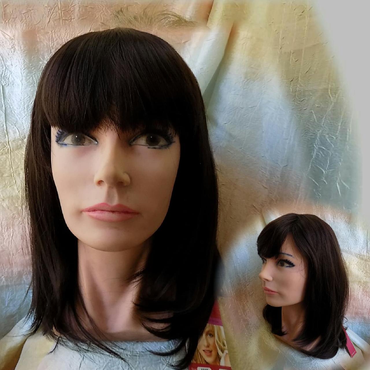 Перука довге каре термоволокна шоколадний 5048 t - 6, фото 1