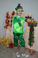 Карнавальный костюм зеленого Горошка для детей размер 30-34
