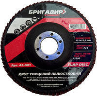 Круг пелюстковий торцевий 125х22 (P80) Бригадир, фото 1