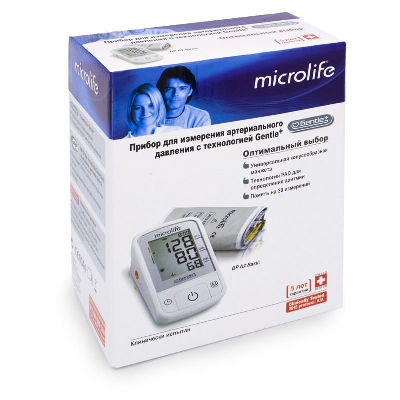 Тонометр Microlife BP A2 BASIC з адаптером Microlife та оригінальною манжетою Microlife гарантія 5 років