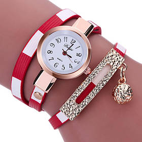 Жіночий наручний годинник Duobla з червоним ремінцем <unk> 80535