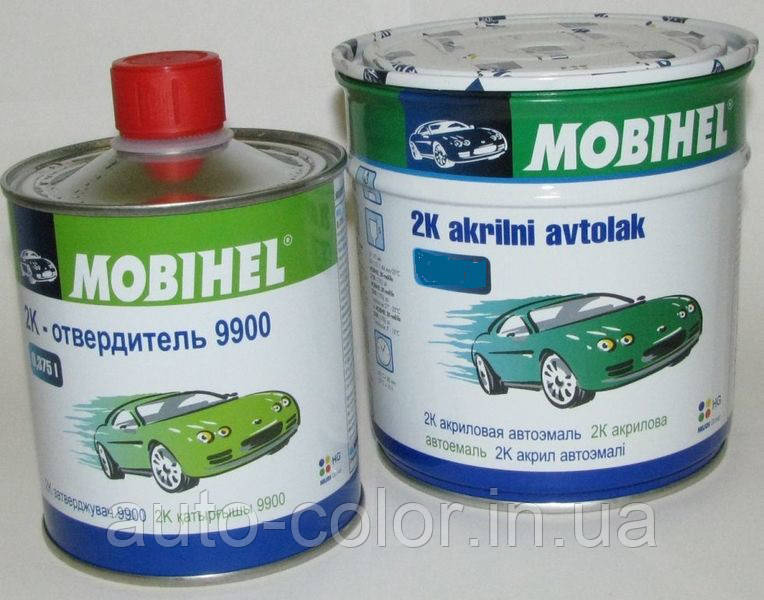 Автоемаль Mobihel 2K акрилова 601 Чорна 0,75 л + 0.375 л затверджувач