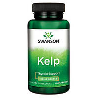 Джерело йоду для підтримки щитовидної залози - Келп (Бура водорість) 225 мкг 250 таблеток / Kelp Swanson USA
