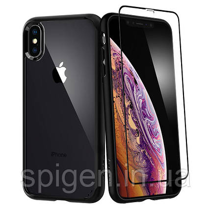 Чохол та скло Spigen для iPhone XS Max Ultra Hybrid 360, Black (065CS25132), фото 1