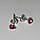 Срібні сережки гвоздики рожеві стерлінгове срібло 925 проба (1377), фото 2