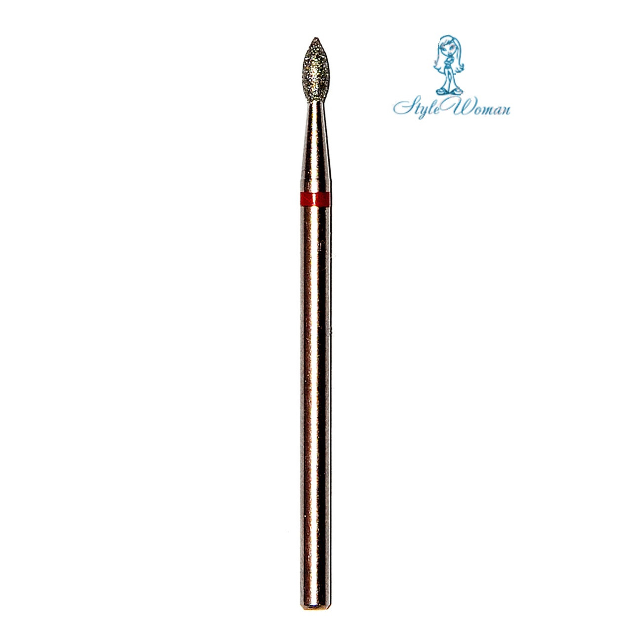 Алмазна насадка фреза червона крапля почка 2,5 мм