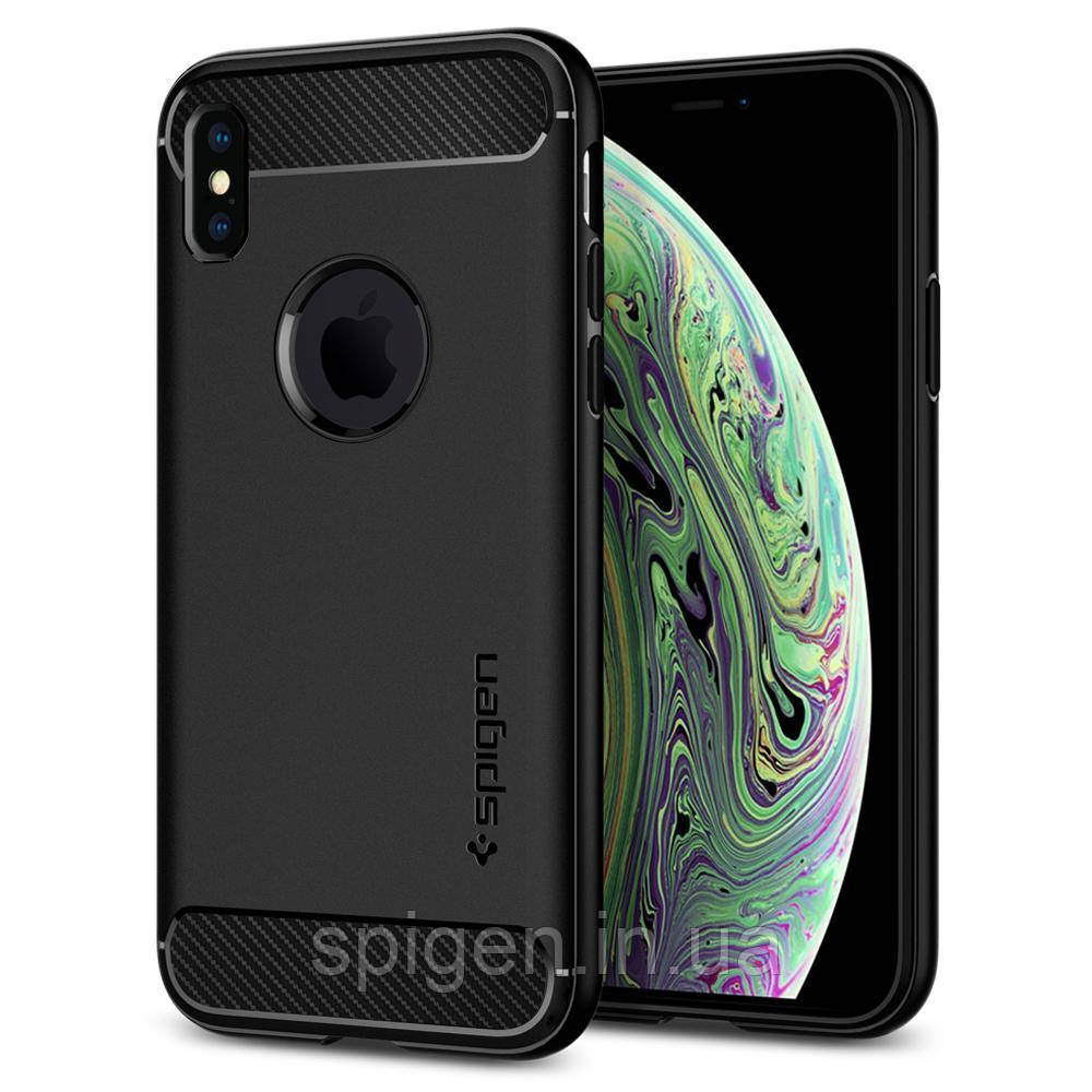 Чохол Spigen для iPhone XS Rugged Armor, Black