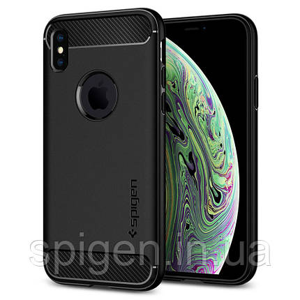 Чохол Spigen для iPhone XS Rugged Armor, Black, фото 1