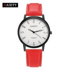 Жіночий наручний годинник з червоним ремінцем 87610