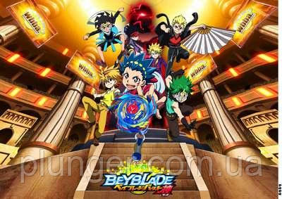 Вафельна картинка для торта "Beyblade", прямокутна, (лист А4)