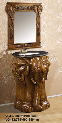 Мойдодир дизайнерський, з дзеркалом, краном, раковиною та гранітною стільницею, Елефант, фото 2