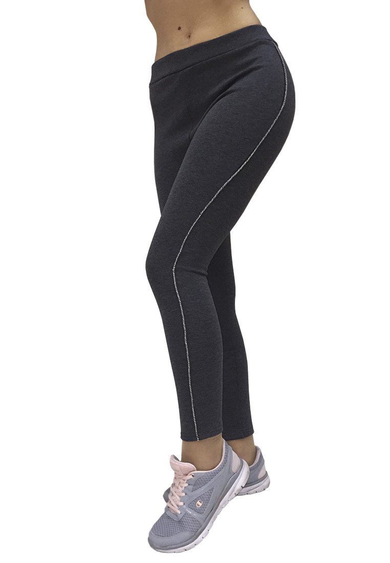 Теплі штани на хутрі з лампасами Арт.18125-сірі