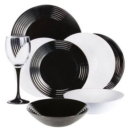 Сервіз столовий Luminarc Harena Black&White 24 предмети N2243, фото 1
