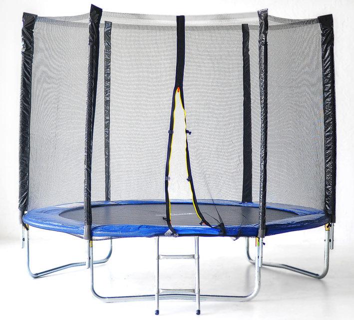 Дитячий батут зі сходами 252 см із зовнішньою захисною сіткою SkyJump 8 фт, фото 1